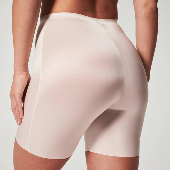 NWT Spanx Shaping Satin Mid-Thigh Short, L, Linen - Picture 10 of 11